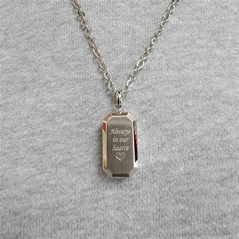 Engravable Steel Small Dog Tag Cremation Urn 